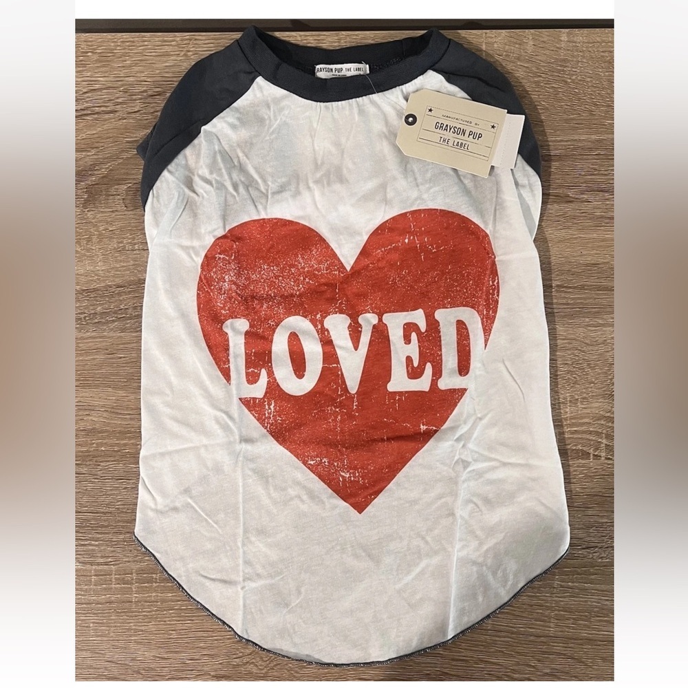 New! Grayson Pup “Loved” Dog Tee – Size Large